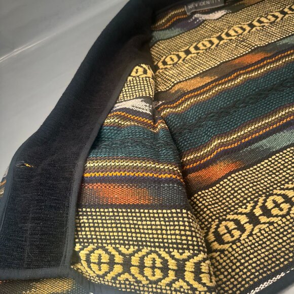 New Identity Southwest Tapestry Blazer Women Cropped Shawl Collar Western Cotton - Picture 9 of 16